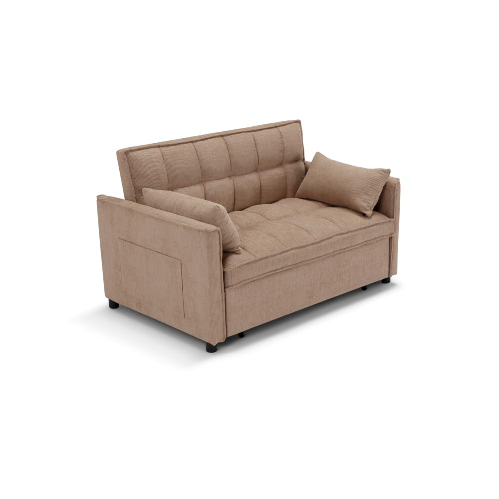 REDÒKASA Divano letto modello PALERMO con 2 cuscini, massima imbottitura, design adatto per ambienti classici e moderni (Tortora)
