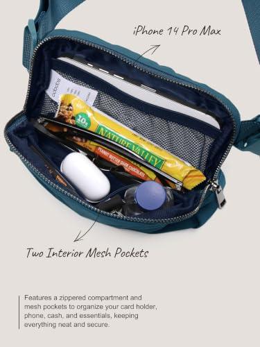 Image of ODODOS Unisex Mini Belt Bag with Adjustable Strap Small Fanny Pack for Workout Running Traveling Hiking, Navy Blue