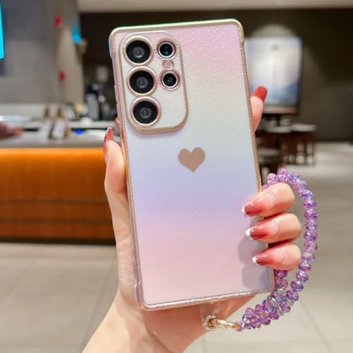 Coque Samsung S24 FE plaquage de luxe et sa gourmette de cristal