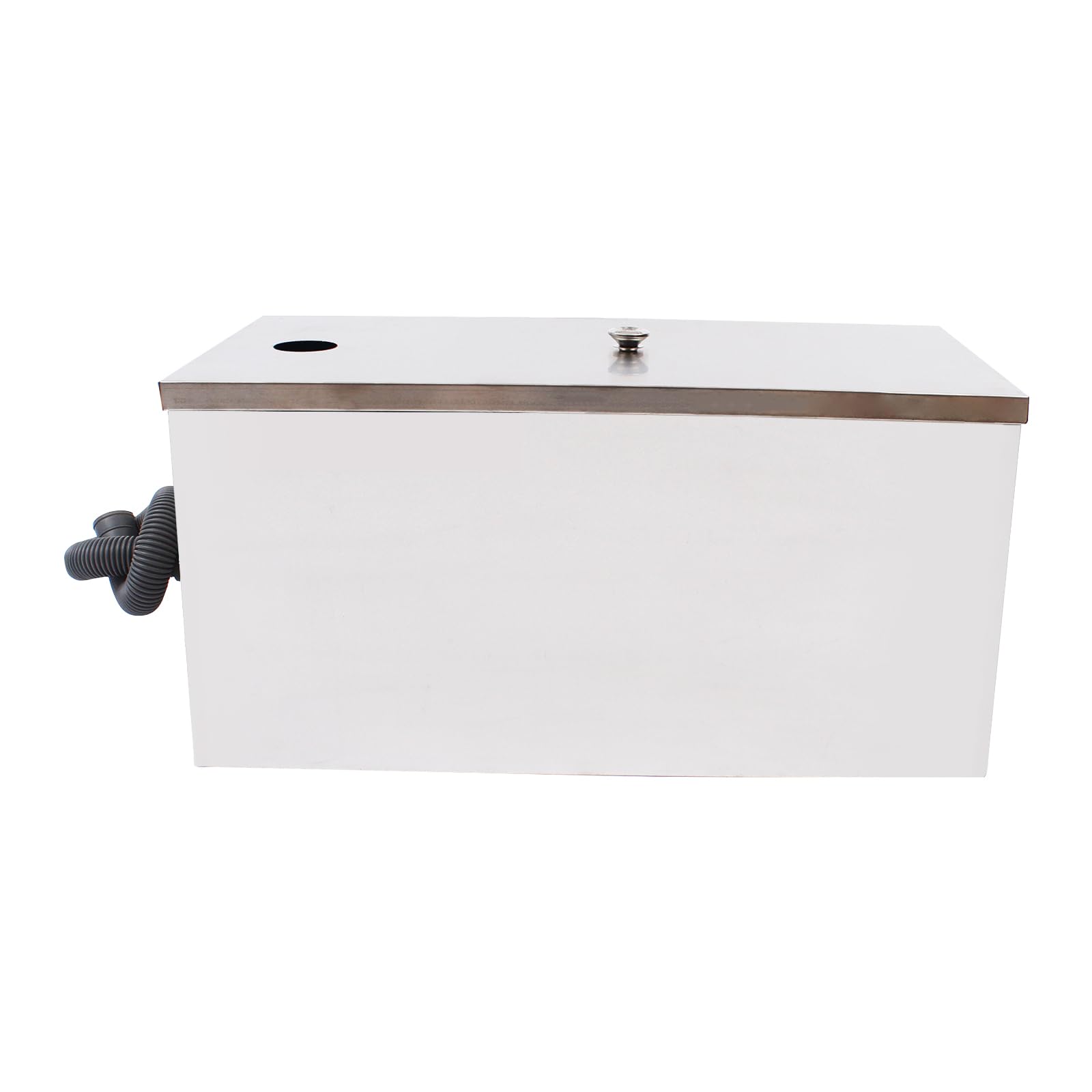 Trampa de grasa comercial de acero inoxidable debajo del fregadero, separador de agua de aceite para filtrar residuos de cocina en la cocina, 60 x 30 x 30 cm, plata