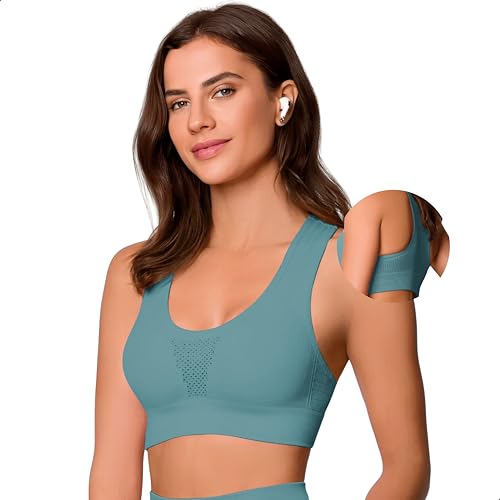 Top de Academia Fitness com Microfuros Alta Sustentação Sem Costu...