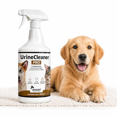 Eliminador Olor Orina Perro y Gato 1000 ml | Neutralizador Profesional de Malos Olores de Mascotas | Spray Limpiador Enzimático para Sofá, Suelo, Alfombra, Terraza y Césped Artificial