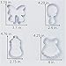 LILIAO Baby Shower Cookie Cutter Set - 6 Piece - Feeding Bottle, Rattle, Heart, Carriage, Princess Dress and Bow/Ribbon Biscuit Fondant Cutters - Stainless Steel