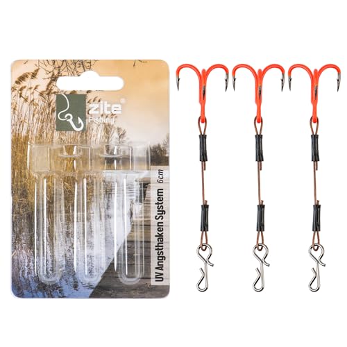Zite Fishing Angsthaken Stinger System Hecht S, M und L | UV-Aktive Drillinge System Raubfischangeln für Gummiköder | Schnellwechsel Clips & Einfaches Einhängen | Fertigmontage Gummifischsystem (S) Zite Fishing Angsthaken Stinger System Hecht S, M und L | UV-Aktive Drillinge System Raubfischangeln für Gummiköder | Schnellwechsel Clips & Einfaches Einhängen | Fertigmontage Gummifischsystem (S)