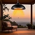 Cobuy Hanging Patio Heater,1500W Electric Hanging Patio Heater 3S Fast Heating,Ceiling Mounted Heater for Balcony,Garage,Overheat & Tip-Over Protection 3 Adjustable Modes,IP55 Waterproof