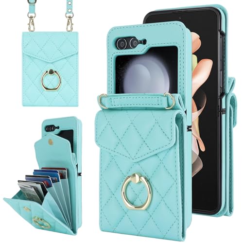 Protection Z Flip 5 étui portefeuille magnétique avec rangement carte bleu