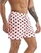 Miutii Men's Satin Lip Love Heart Print Frilly Boxers Shorts Silk Summer Bottom Underwear White Medium