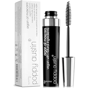 Poppy Austin – Vegan Black Mascara for Volume and Length, Waterproof, Hypoallergenic, Organic & Cruelty-Free, All-Natural Formula for Sensitive Eyes (9 Grams)
