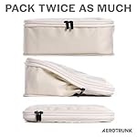 Aerotrunk Compression Packing Cubes for Travel - Luggage Organizer Bags - Double Zipper Packing Cubes for Suitcases (6-Pack, Beige) - Image 2
