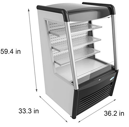 Image of KoolMore 36 in. Open Air Merchandiser Grab and Go Refrigerator with LED Lighting and Night Curtain, ETL Listed for Safety and Sanitation, 13.7 Cu. Ft. in Black (CDAU-13C)