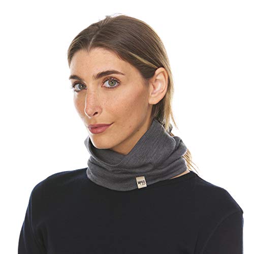 Minus33 - Midweight Neck Gaiter - 100% Merino Wool - Multipurpose Headwear - Skiing Neck Warmer - Winter Face Mask - Charcoal Gray Moisture Wicking Neck Wear #TOP4