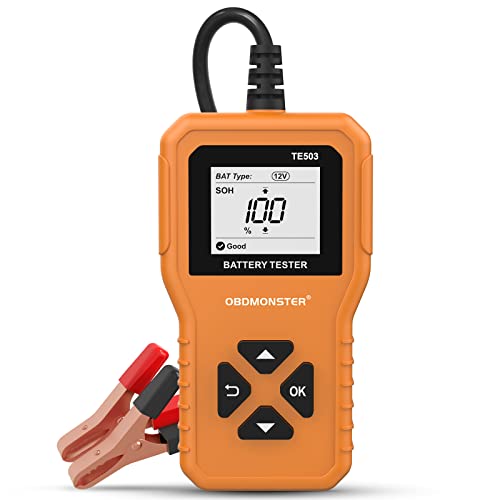 OBDMONSTER Testador de Bateria de Carro Te503 6V 12V 24V, Testador de Tensão 100-2000 Cca 2Ah-220Ah Analisador Digital de Bateria Automática Testador de Resistência Interna Alternador Automotivo Para