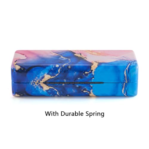 Image of TRIUMPH VISION Sunglasses Case Hard Shell Glasses Case Eyewear Eyeglasses | Sunglass Eyeglass Hard Case for Women and Men Metal PU Leather Lined Storage with Microfiber Cleaning Cloth Protection