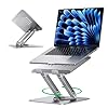 MAGIC JOHN Soporte ajustable para laptop para escritorio, soporte elevador plegable giratorio de 360°, diseño ergonómico, soporte para computadora portátil para MacBook Pro Air/Dell/HP de 10 a 17.3