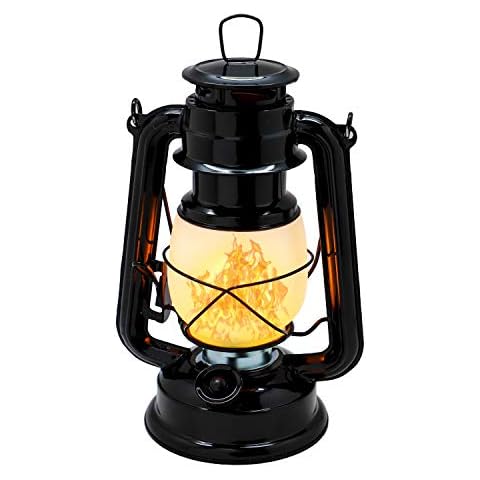 YAKii Flame Effect Vintage Style 17-LED Metal Oil Lamp,Hurricane Lantern, Energy Saving(Black) Cover