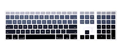 Housse de clavier de bureau élégante en silicone dégradé gris mat