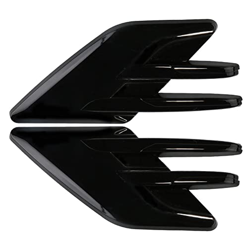 2PCS Car Fender Vent Hood Decoration, Rear Fender Side Vent Trim, Fender Side Air Vent Cover Trim Replacement ABS Car Exterior Hood Side Air Intake Flow Vent Shark Gills Outlet Universal Decor Type 1