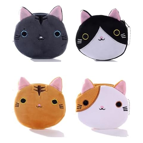 Gouccpu Cat Face Coin Purse Pouch Set Cover