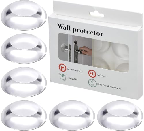 Image of Silicone Door Bumper Stopper 6 PCS | Self Adhesive Transparent Wall Protector for Door Handle, Knob & Furniture | Anti-Collision Wall Guard for Home, Office & Cabinet Protection