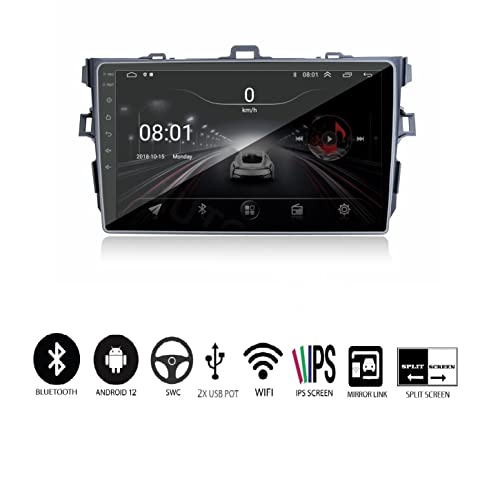 Image of Auto Snap 9 Inch Full HD 1080 Touch Screen Double Din Player Android 12 Gorilla Glass IPS Display Car Stereo with GPS /Wi-Fi /Navigation /Mirror Link Compatible for Etios Liva