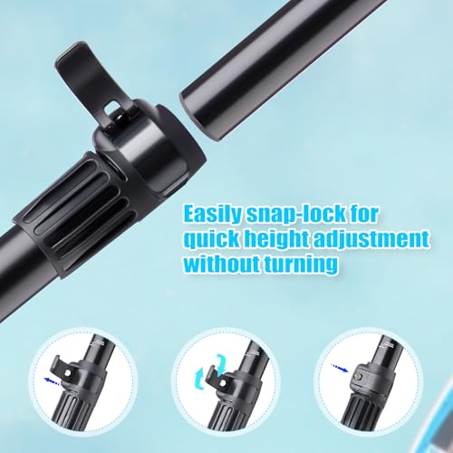Image of Hollowfly 4 Set of 3 Pieces SUP Paddle Board Paddle Adjustable Paddleboard Lightweight Stand up Oar Aluminum Alloy Floating Replacement Oar Adjustable Aluminum Alloy Shaft for Surfing