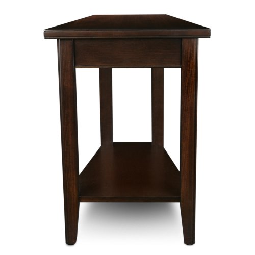 Image of Laurent Solid Wood Recliner Wedge End Side Table with Shelf, Chocolate Cherry Brown, Perfect for Living Rooms, Bedrooms, and Small Spaces - Leick Home, 10502