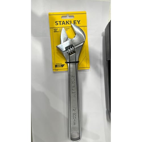 Image of STANLEY 87-473 12 inch (300mm) Adjustable Wrench, Lightweight Handle Design, Chrome Plated, Ideal for Plumbing, Automotive, Furniture Assembly, Outdoor Equipment Maintenance & General Household Tasks
