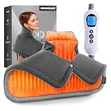 VAAGHANM Heating Pad: Electric Heat Pad for Neck & Shoulders & Back - Weighted Instant Heating Pads-6 Heat Options & 6 Auto Timer Mode- Gifts for Mom Women-Grey