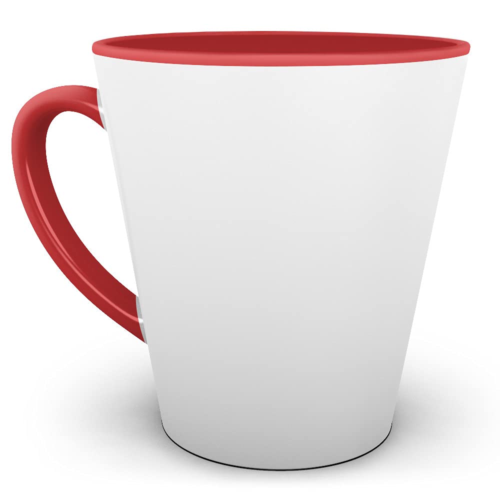 Bastel-Tassen ohne Druck zum Bemalen aus Hochwertiger Keramik Einzeln oder im Set/Mug/Cup/Becher/Pott Konische Tasse Innen & Henkel Rot 24er Set