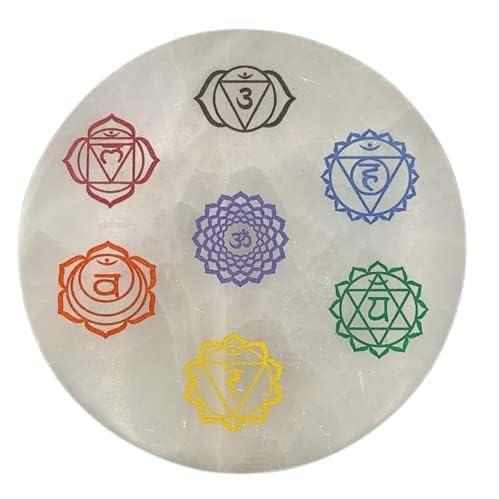 SHIVAM AGATE | Chakra Selenite Plate to Charge | Crystal Selenite Charging Plate | Selenite Stone Charging Crystal Plate for Vastu. (7 Chakra Round) (B0D46YXK26) Amazon Price History, Amazon Price Tracker