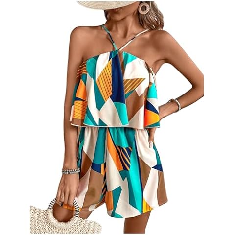 SOLY HUX Women's Summer Halter Romper Cover