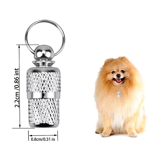 3 Stück Hunde Halsbandanhänger Metall, Hunde Metall Namensschild, Hunde Halsbandanhänger, Anhänger Hundehalsband, Geeignet für Katzen und Hunde und Kleintiere Adresskapsel , Anti Lost Namensschild