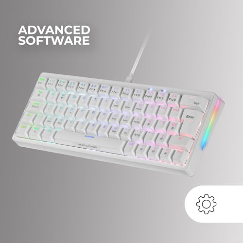 MARSGAMING MKMINIPRO, Tastiera Meccanica Ultra-Compatta 60%, Switch Meccanici Hot-Swappable, RGB Chroma, Tastiera Gaming Antighosting, Multipiattaforma, Interruttore Marrone, Spagnolo, Bianco - Tastiera gaming - Immagine 4
