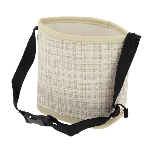 Poubelle de voiture suspendue et pliable en tissu beige 5.9" A ABSOPRO