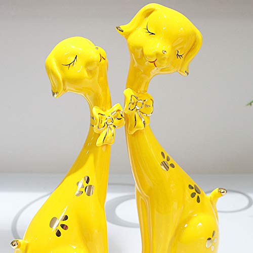Figurines de collection AMUCK : statuette céramique jaune déco maison