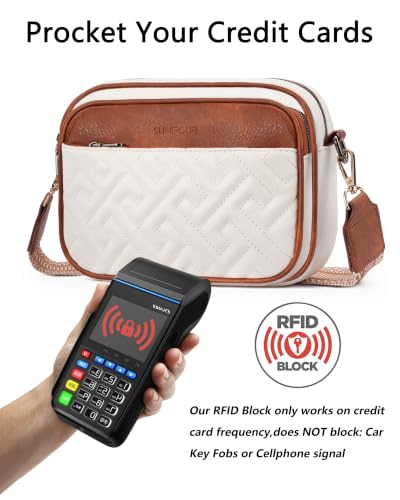 Image of Crossbody Bags for Women,Multi-Pocket Leather Crossbody Purse