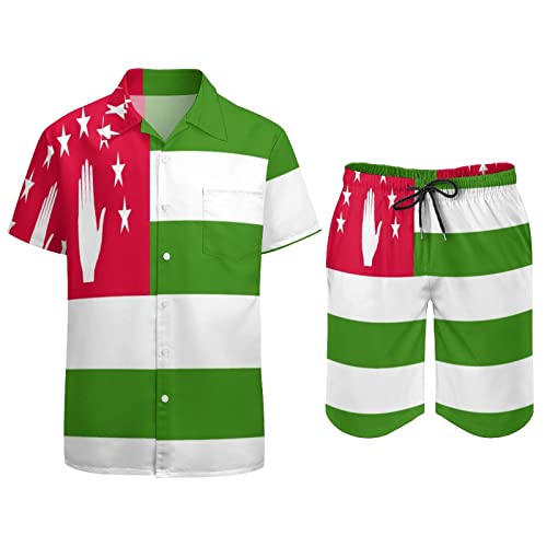 TAIZIYEAH Mens Shirts And Shorts Set 2 Pieces Cambodia Flag Casual Short Sleeve Shirt Suits for Men3