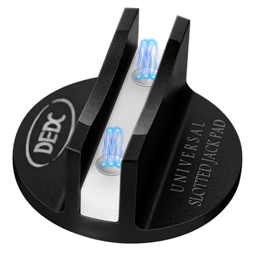 Image of DEDC Universal Aluminum Grooved Magnetic Jack Pad Black 1 Pc, Jacking Puck Pinch Weld Frame Rail Adapter, Jack Accessories for Mechanics