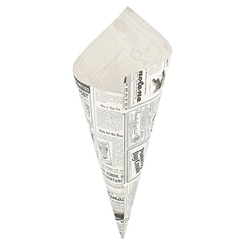 Garcia de Pou CP400J 250 Cornets en papier 400 gr Journal, Papier, blanc, 29.5 x 29 x 20 cm