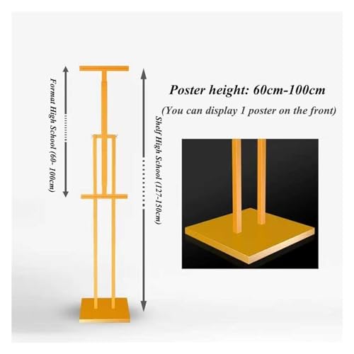 Porte-affiche inclinable noir avec son support réglable de 127 à 150 cm - 3