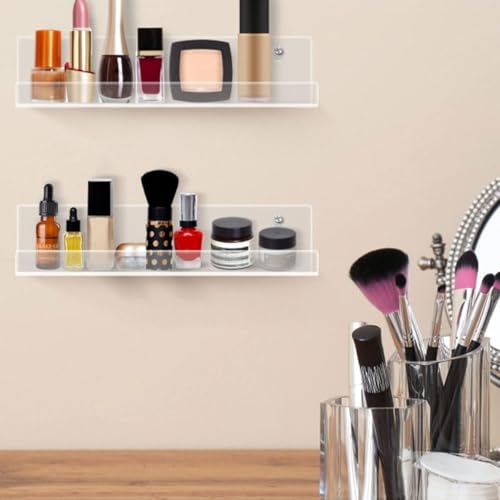 Vinyl Wandhalterung,6 Pack Schallplatten Wandhalterung, 30,5 x 4,3 x 4,3cm Plattenregal aus Acryl,Transparent Vinyl Wall Mount,Hängeregale für Schallplatten,Schallplatten Halter mit Wandschrauben