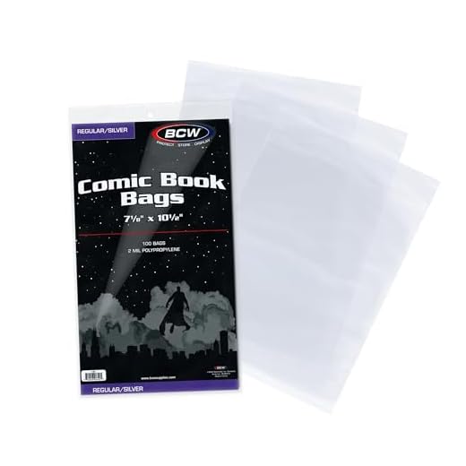 BCW Silver Age Comic Bags - 100 ct | Archival Quality, Acid-Free Protection for Silver Age Comic Books | 7 1/8 x 10 1/2 inches Comic Collection Storage Comic Books Bags