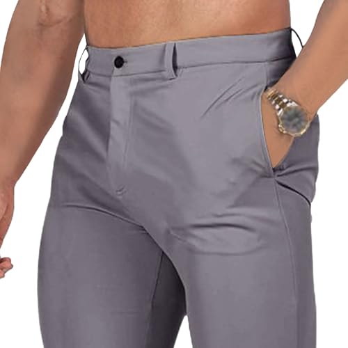 Men's Slim Fit Stylish Business Pants Stretch Casual Solid Formal Pants Lightweight Joggers Outdoor Trousers2