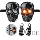 JinRui-T Motorcycle Turn Signals Led Skull Blinkers 10mm Screw Indicator Light Universal for Harley Honda Kawasaki Suzuki Triumph 2PCS