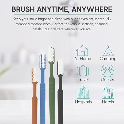 Image of Avistar 40 Prepasted Disposable Toothbrushes Individually Wrapped - Single Use Pre Pasted Disposable Toothbrushes with Toothpaste Built in - Waterless Toothbrush for Travel, Guests, Hotel, & Camping