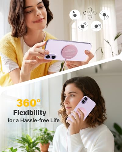 Image of 25W Wireless Charger for MagSafe, Magnetic Fast Charging Pad for iPhone 17 /16 /15 /14 /13 /12 Series&AirPods,Strong Magnet,Portable Wireless Charger for Travel Home Office (Pink, 4ft)