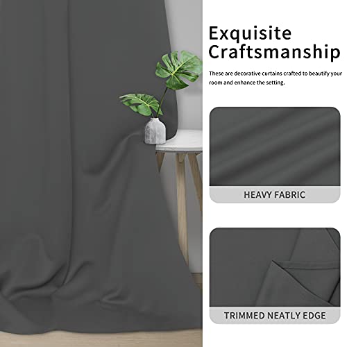 Image of Easy-Going Blackout Curtains for Bedroom, Solid Thermal Insulated Grommet and Noise Reduction Window Drapes, Room Darkening Curtains for Living Room, 2 Panels(42x72 in, Gray)