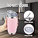 COMOOO 20oz Double Wall Vacuum Insulated Travel Mug Stainless Steel Tumbler with Lid and Straw Durable Powder Coated Insulated Coffee Cup for Cold & Hot Drinks (Pink, 12 pack
