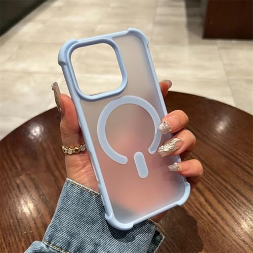 Étui de téléphone magnétique anti-chute iPhone 13 bleu ciel silicone