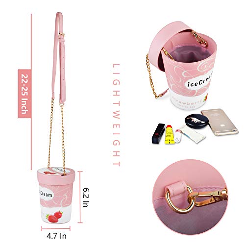 Ustyle Ice Cream Crossbody Bag, Cute Novelty With Adjustable Strap For Women Cartoon Shoulder Bag (Pink) #TOP5
